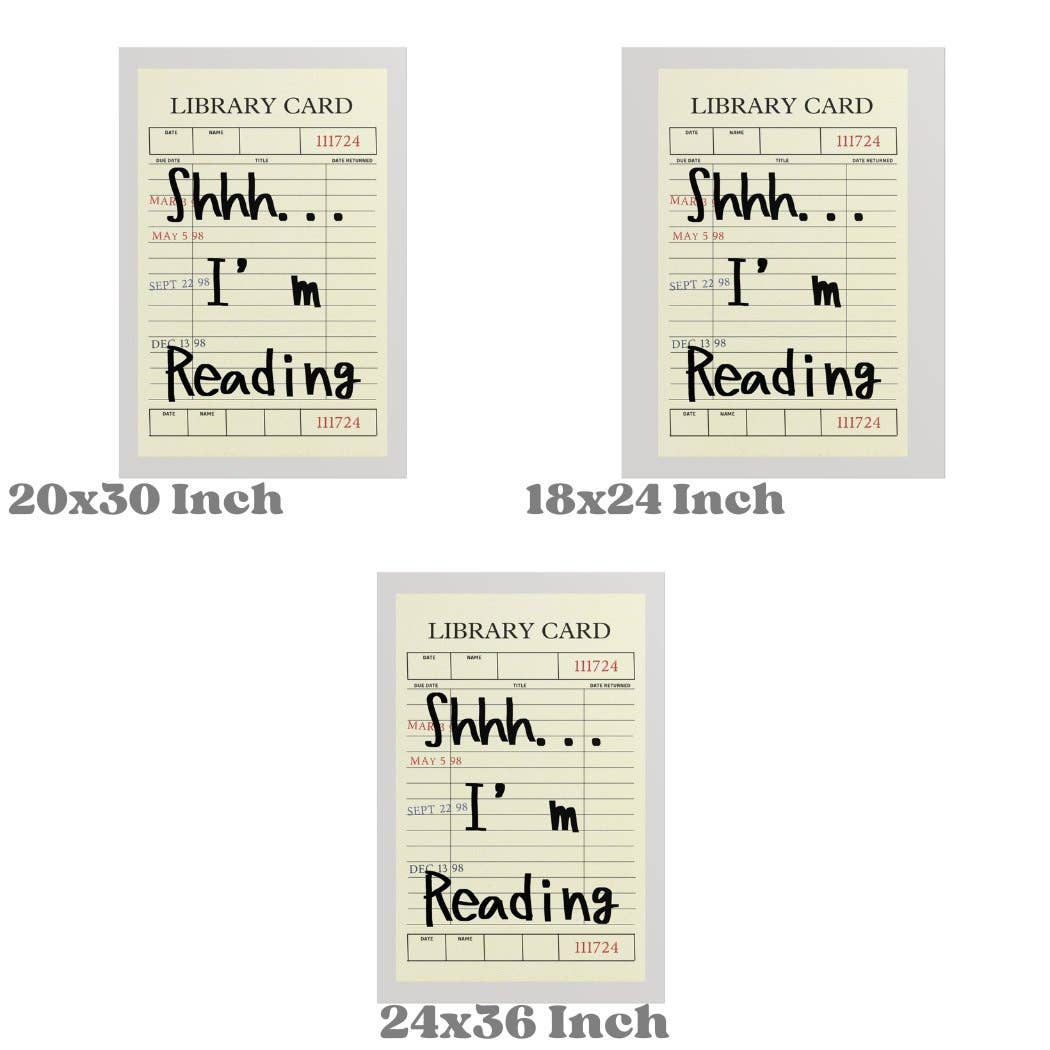 CLM Creative Studio - Wholesale Art Print - Shhh Im Reading Typography Retro Library Card Print2