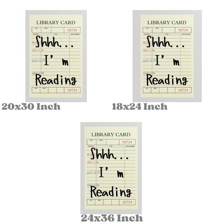 CLM Creative Studio - Wholesale Art Print - Shhh Im Reading Typography Retro Library Card Print2