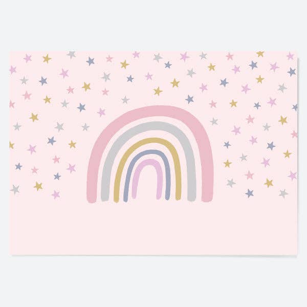 Kids Party Placemat - Boho Rainbow - Pack of 10 for wholesale by Dotty About Paper