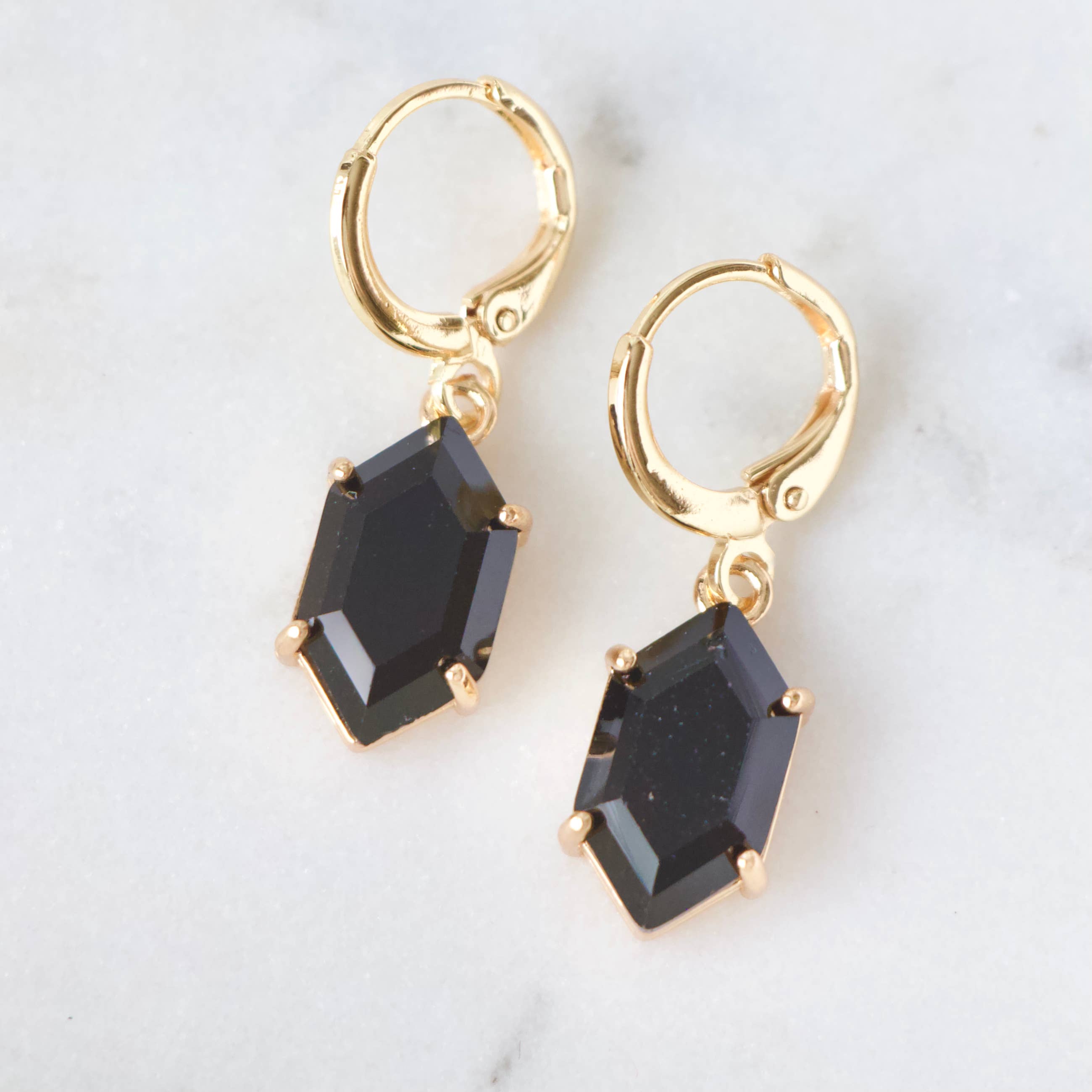 Mesa Blue - Wholesale Huggie Earrings - Opalite, Purple, Black Huggie Earrings7