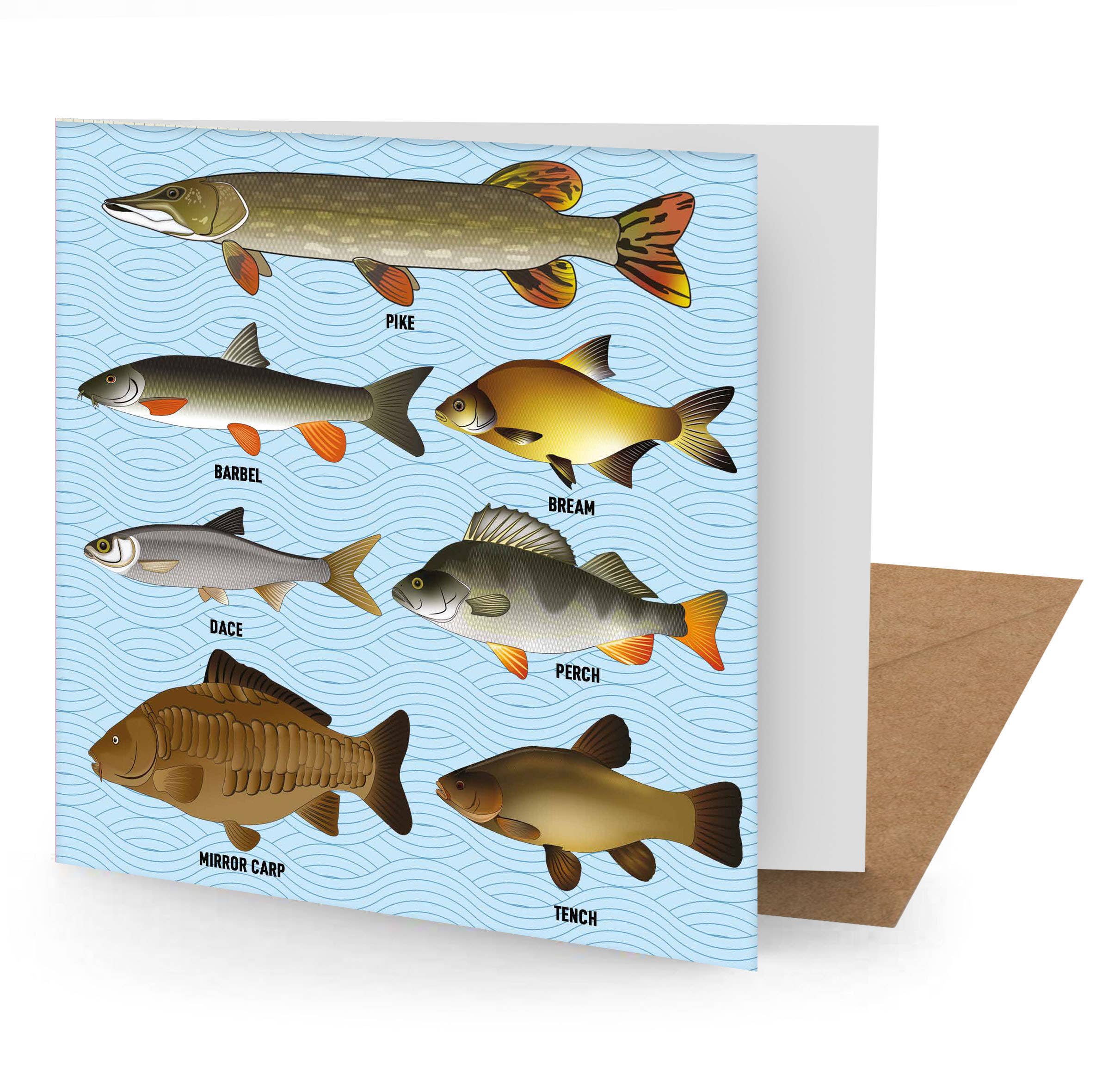 Coach House Partners - Vente Carte de vœux classique - Carte de vœux Coarse Fish, 150 x 150 cm, vierge0