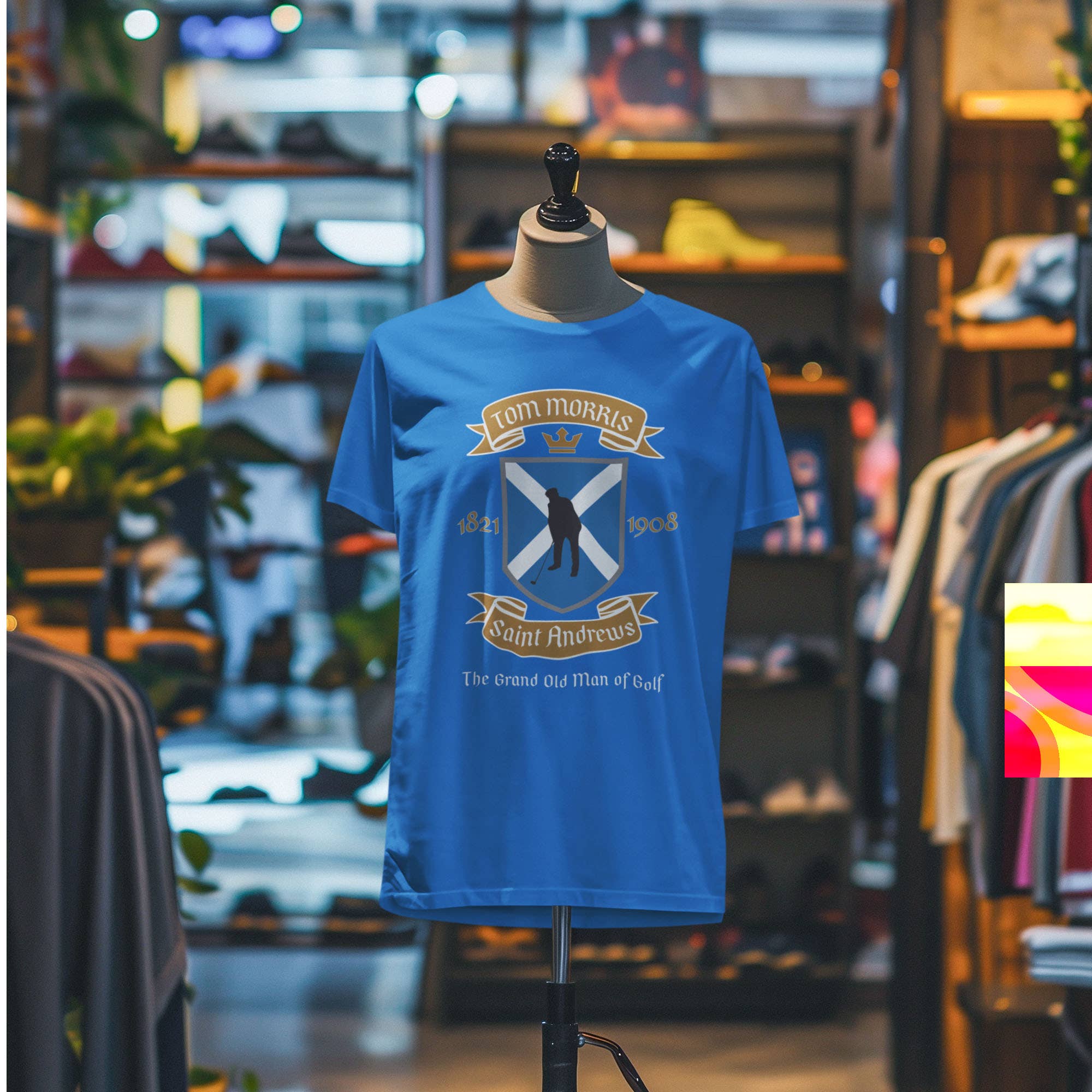 Brave Scottish Gifts - Wholesale Screen Printed T-Shirt - Unisex - Tom Morris Golf T-Shirt3