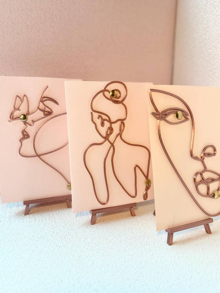 Sculptural Art Decor Card with Easel for wholesale by SoftLuxe Studio