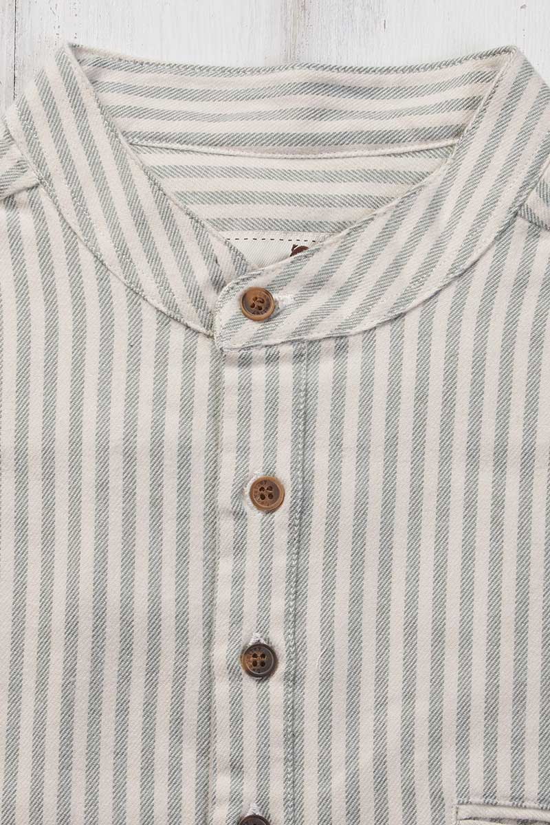 Lee Valley Ireland – wholesale Skjortor – Herr – Farfarsskjorta flanell grön enkel rand (LVD)5