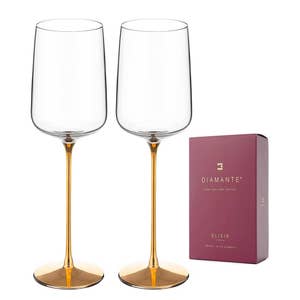 Bezrat Wine Glasses Set of 2, Hand Painted Wine Glasses, Drinkware  Essentials, 11 H, 28oz Wine Lover Large Wine Glass, Glassware Gifts Ideas  for