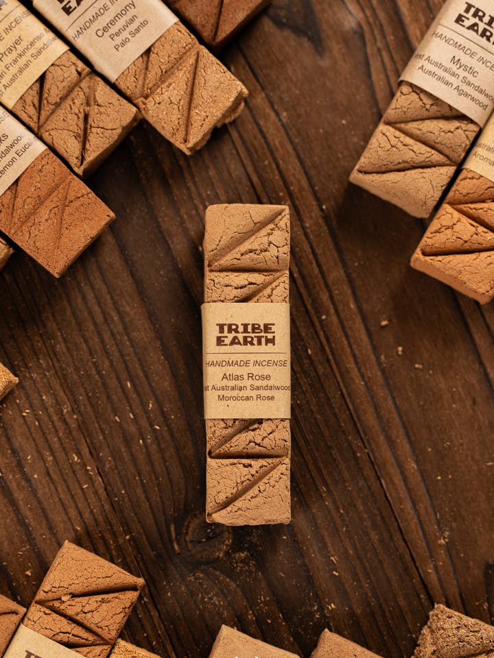 Rose Sandalwood And Moroccan Rose Handmade Incense Planks for wholesale by Tribe Earth Incense