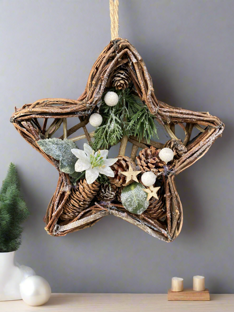 Marissa's Gifts – wholesale Wreath – Handmade Hanging star wreath 25 x 25 x 6cm Christmas/seasonal hanging wreath11