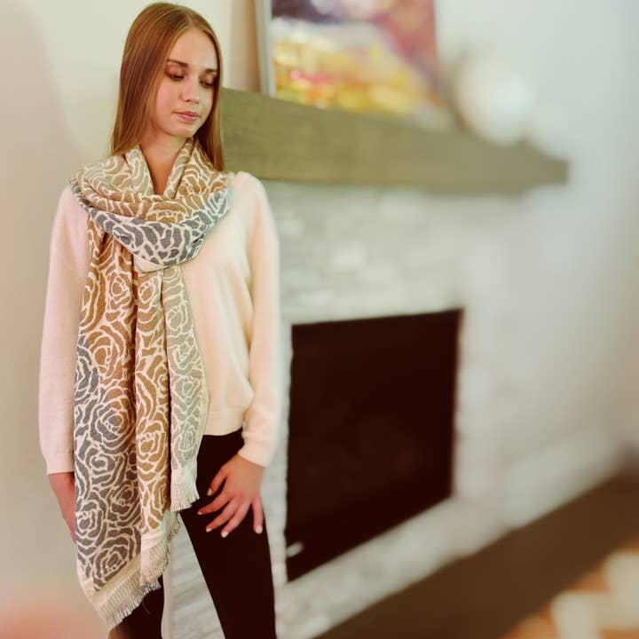 Ellison+Young - Wholesale Scarf - Women's - Lovely Rose Luxe Scarf