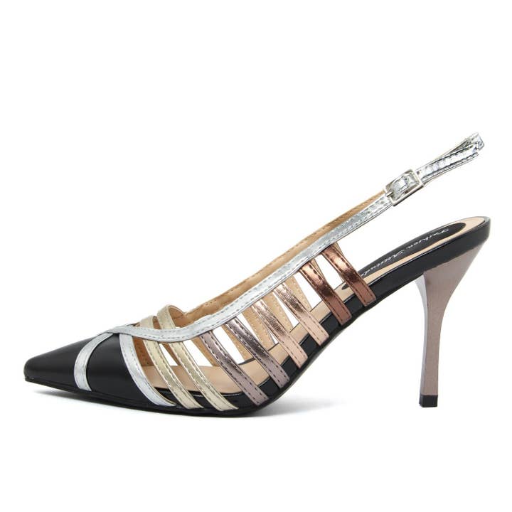 Women's Slingback color Black - FAG_M703_NERO for wholesale by fashion attitude