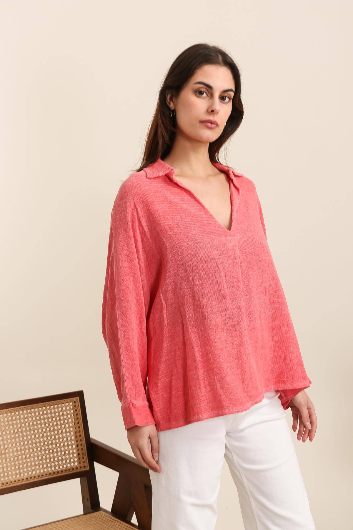 LÉA & LUC - Wholesale Tunic - Women's - Blouse in 50% linen 50% cotton REF. 1007013
