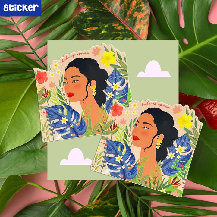 Neha Lee Designs - Wholesale Sticker - Take up space handmade glossy AAPI sticker0