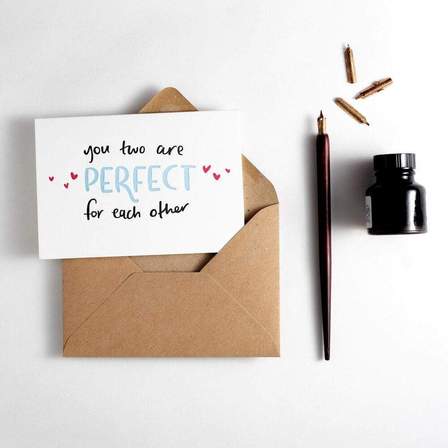 You Two Are Perfect For Each Other Letterpress Card for wholesale by Hunter Paper Co.