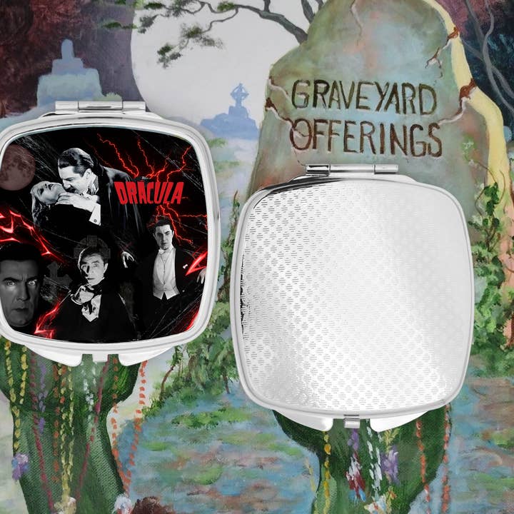 Dracula Compact Mirror for wholesale by Graveyard Offerings