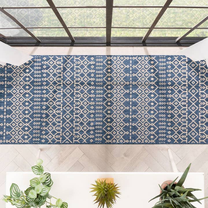 Well Woven - Wholesale Area Rug - Nord Moroccan Tribal Indoor Outdoor Blue Flatweave Rug7