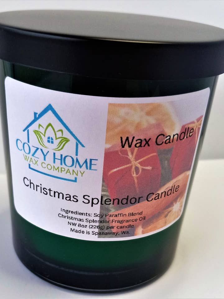 Christmas Splendor Candle 8oz for wholesale by Cozy Home Wax Company