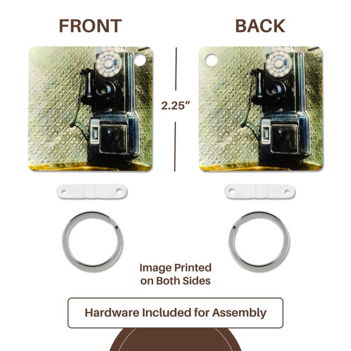 3dRose - Wholesale Keychain - Unisex - 3dRose, Early Telephone Booth Vintage 1920s Hand Colored, Key Chain4