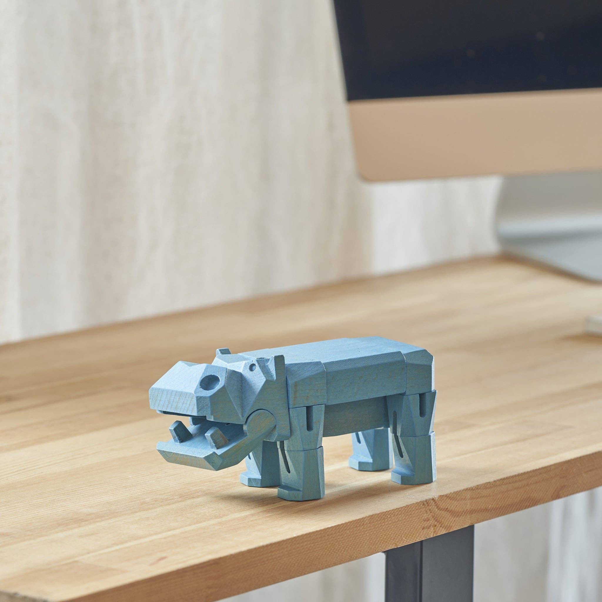 Yoshiaki Ito Design - Wholesale Wood Toy - Kids - Morphits ® Hippo Wooden Toy: Explore the Wild with Poseable8
