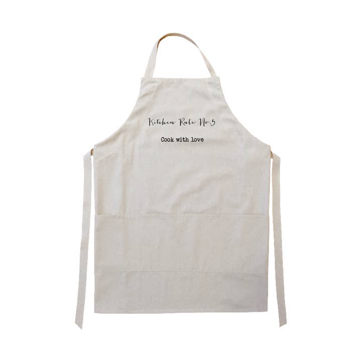 Kitchen rule no 5 apron for wholesale by Tina Labadini Designs