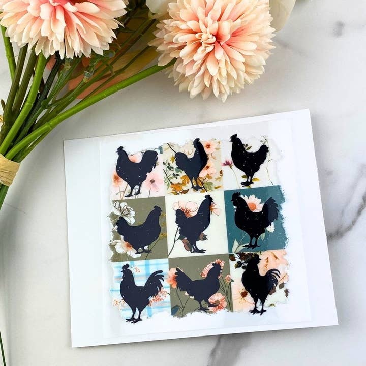 HKS Custom Designs – wholesale Sticker – Chickens | 4" UV DTF Decal