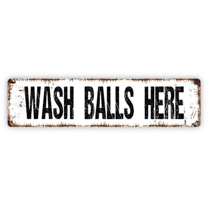 Funny Golf-Themed Bathroom Metal Sign/Plaque for wholesale by North Star Rustics Signs