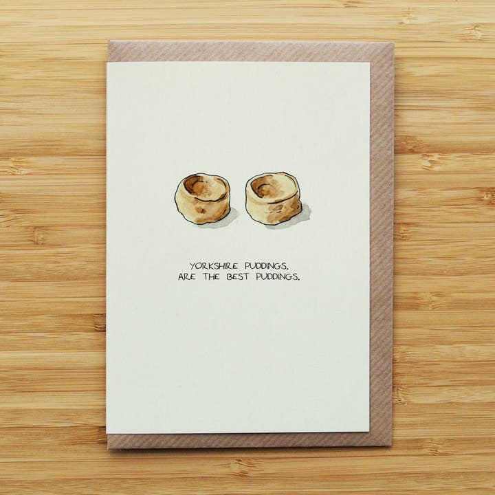 RossJDesigns - Wholesale Everyday greeting card - Yorkshire Pudding Card - Funny - British - Recycled Card