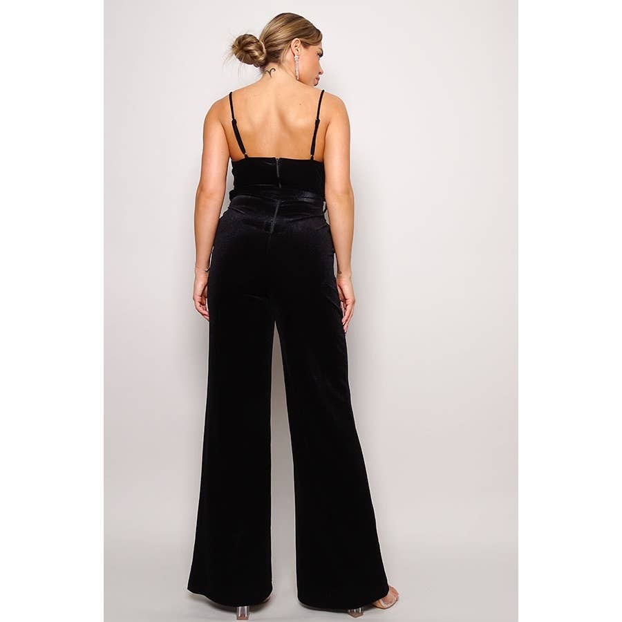 CEFIAN FASHION - Wholesale Jumpsuit - Women's - SAMBA RHINESTONE BELT VELVET JUMPSUIT3