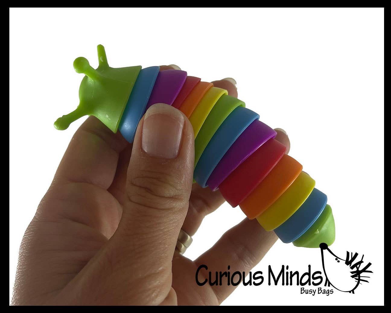 Curious Minds Toys - Wholesale Fidget Toy - Kids - 1 Small Fidget Slug on Clip Articulated Jointed Moving Slug6