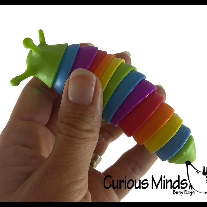 Curious Minds Toys - Wholesale Fidget Toy - Kids - 1 Small Fidget Slug on Clip Articulated Jointed Moving Slug6