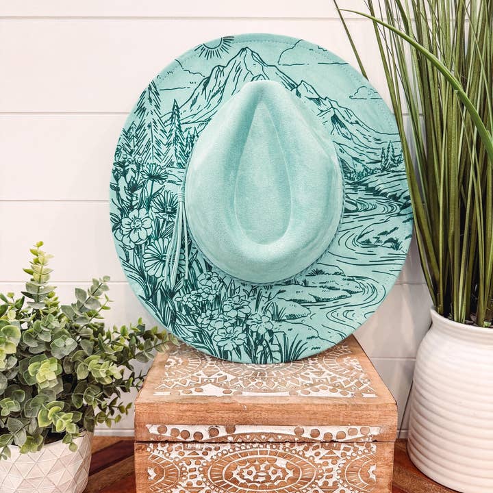 Willie & Dolly Designs - Wholesale Fedora - Women's - Engraved Floral Mountain Hat9