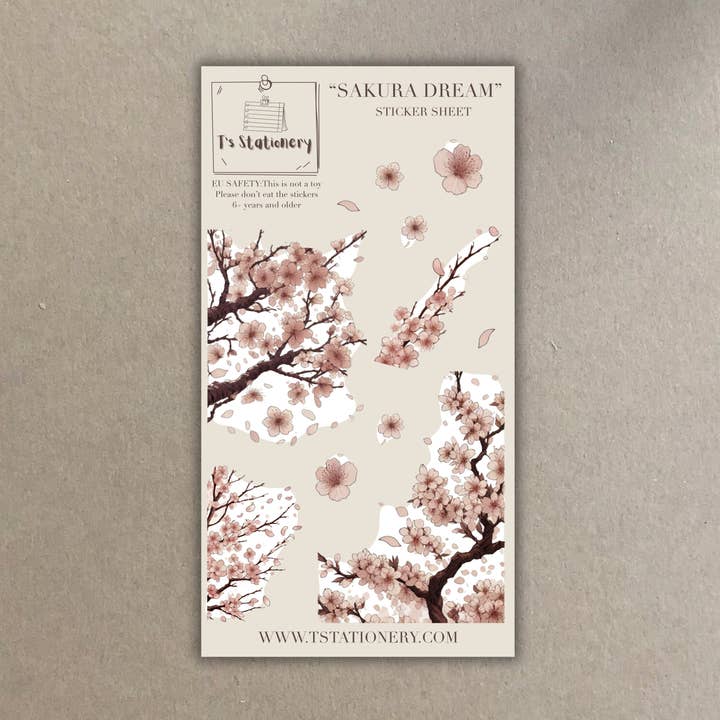 Feuille d'autocollants "Sakura Dream" pour la vente par T's Stationery