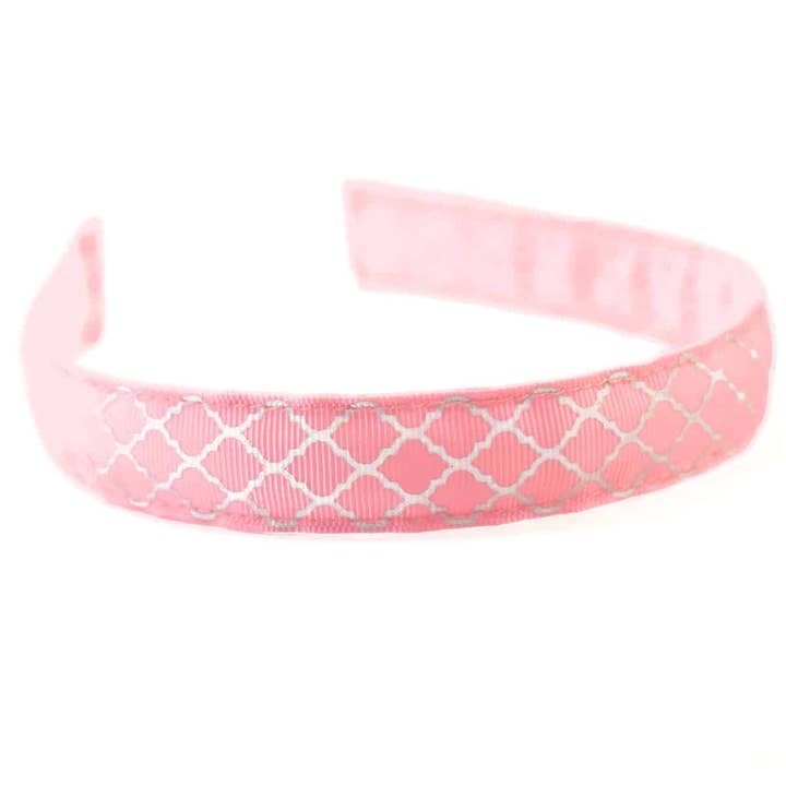 Quatrefoil Grograin Ribbon Headband for wholesale by Bows Etc.