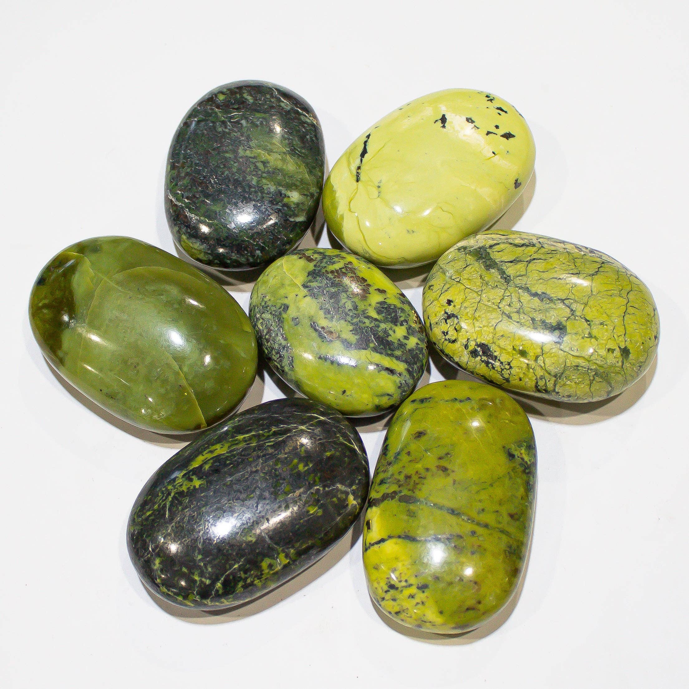 Quasar Gems USA - Wholesale Spiritual Stone/Crystal - Serpentine Pillows/ Palm Stone 1kg/2.2lbs1