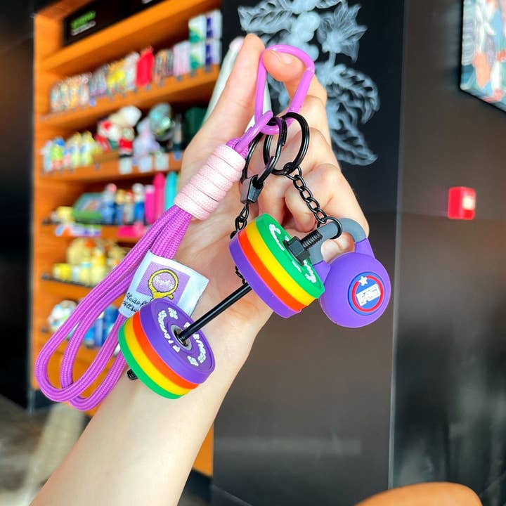 Little Trendy - Wholesale Keychain - Women's - Fitness Series Silicone barbell Keychain Creative Gift3