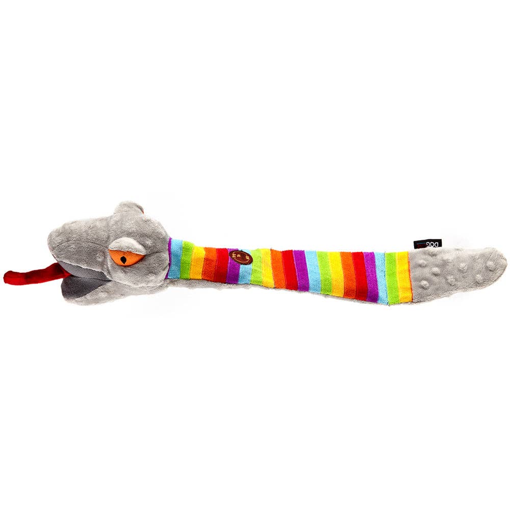 Dogline - Wholesale Pet Plush Toy - Dog - 17.5" Rainbow Snake with Moving Tongue Animal Toy0