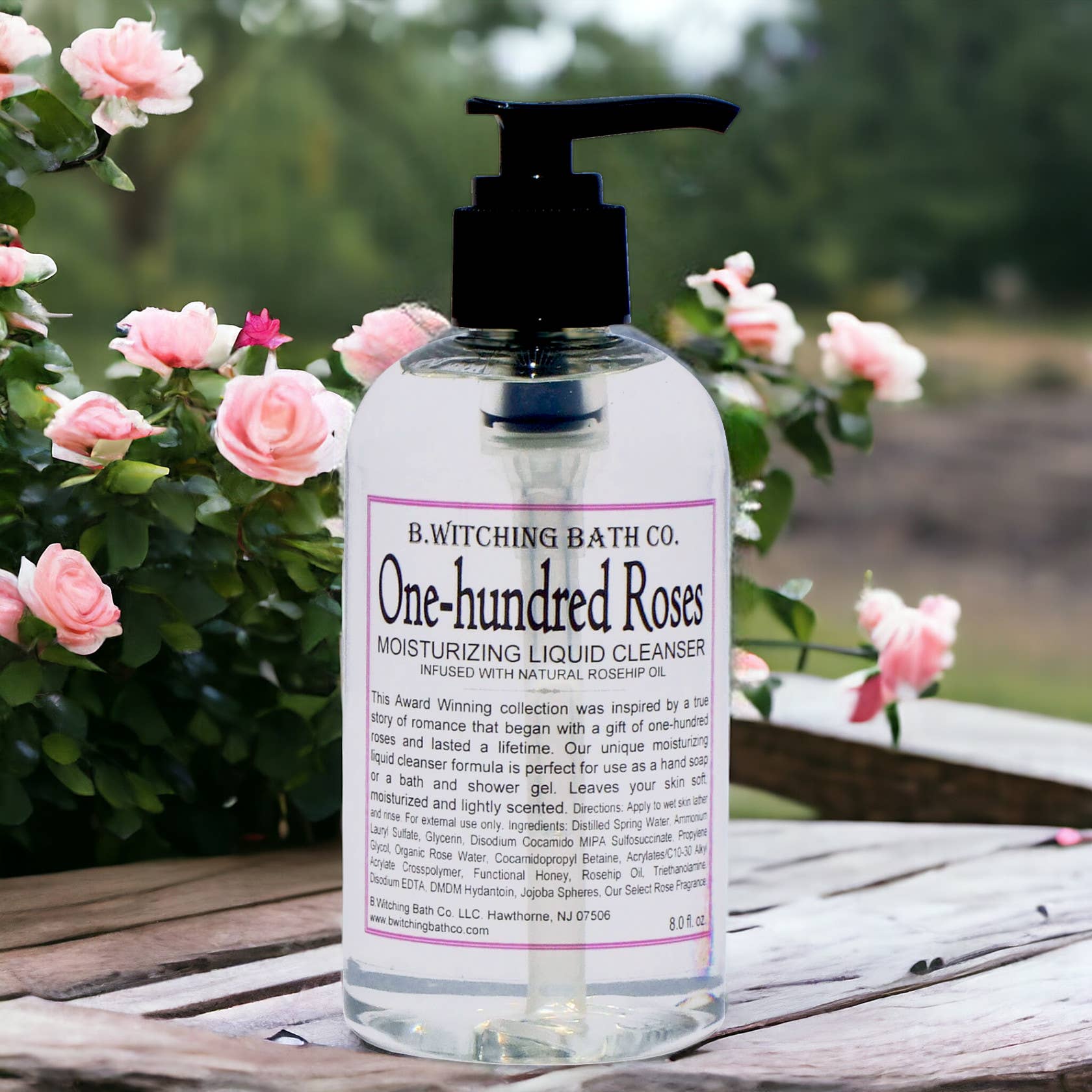 B. Witching Bath Co. - Wholesale Body Wash/Shower Gel - One-hundred Roses Moisturizing Liquid Cleansers 8oz4