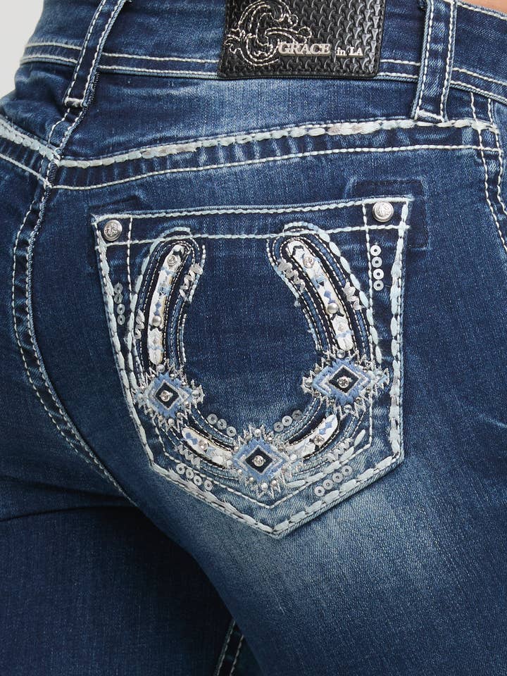 Horse Shoe Modify Mid-Rise Boot Cut 34" | EB-51990SL for wholesale by Grace in LA