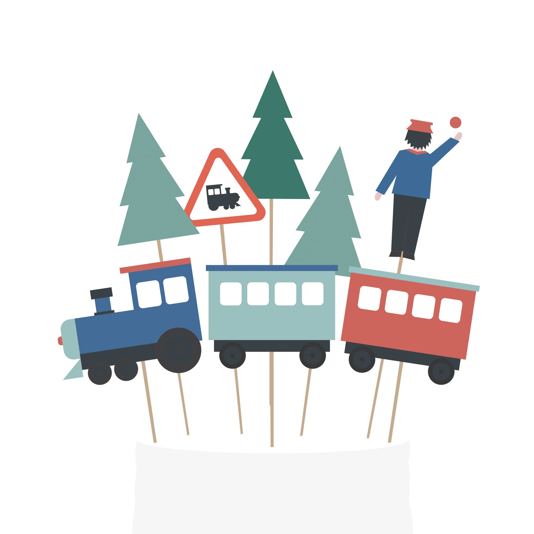 My Little Day – wholesale Cake decorating kit – Train cake toppers0