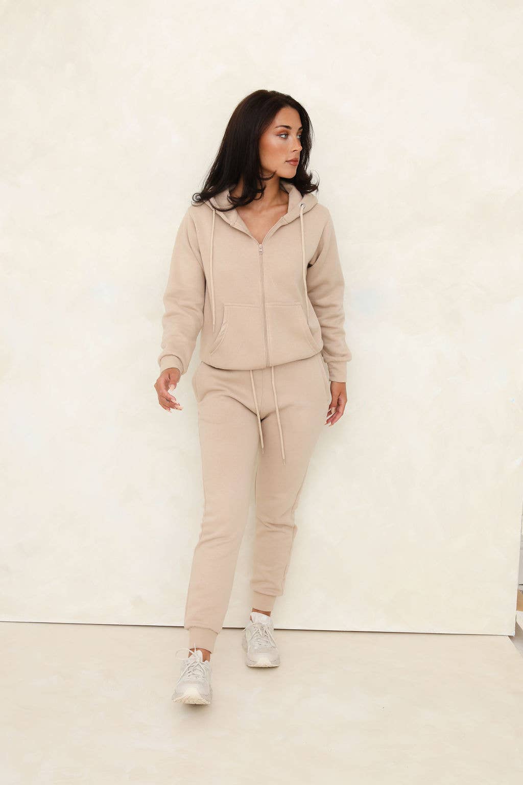 Steen Dames 2-delige set van geborstelde fleece met ritssluiting en capuchon voor groothandel op Faire4