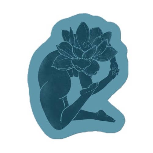 Lotus Botanical Lady Vinyl Stickers for wholesale by June Bunch Studio