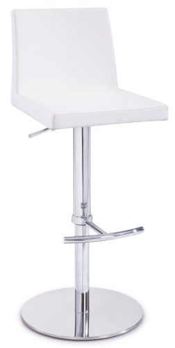 Greenwestons - Wholesale Stool - 42" White Leatherette And Steel Bar Stool0