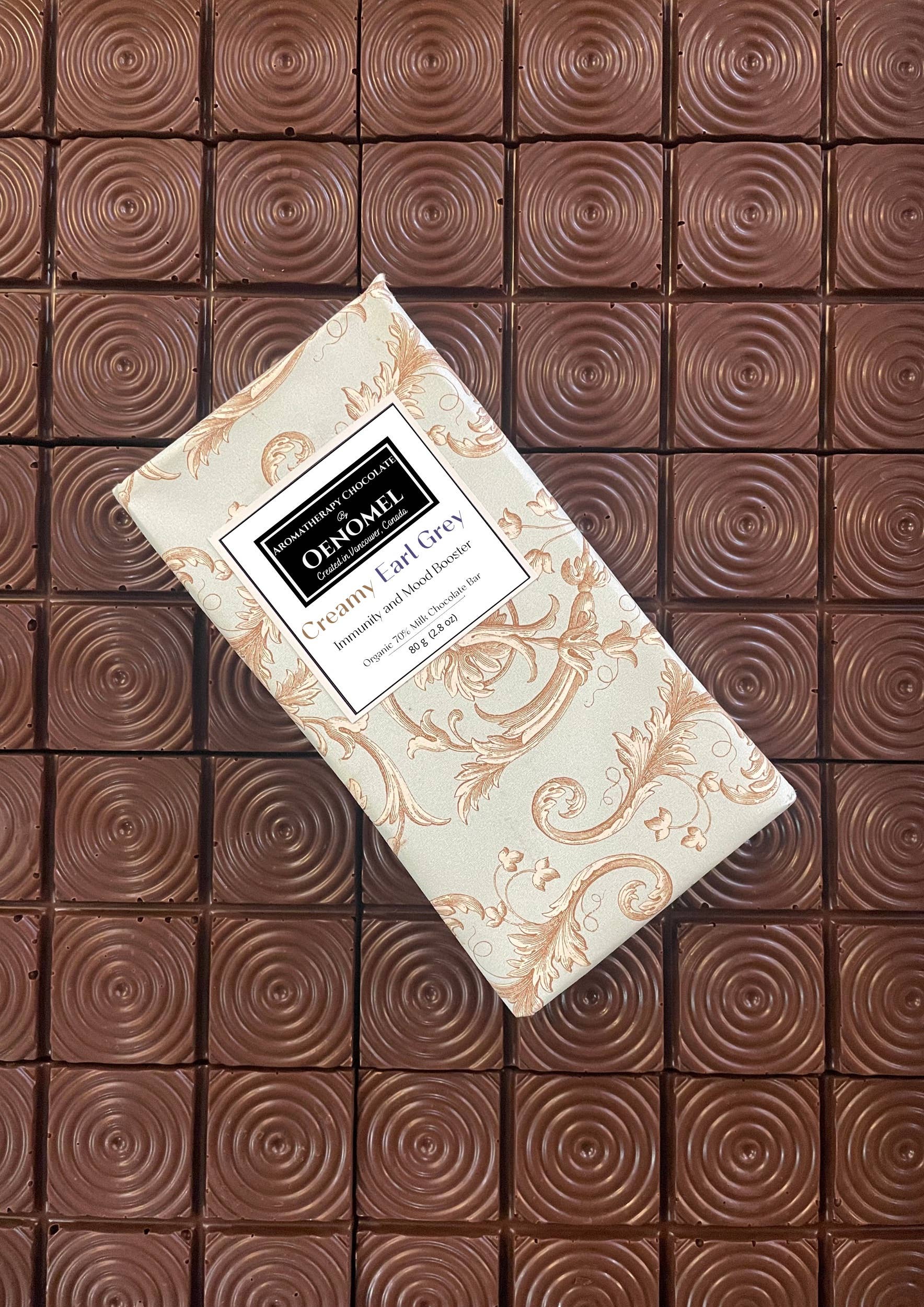 Oenomel Chocolate - Wholesale Chocolate Bar - Organic Creamy Earl Grey 70% Milk Chocolate