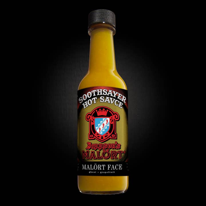 Soothsayer Hot Sauce - Wholesale Hot Sauce - Malort Face - Grapefruit & Yellow Ghost Pepper