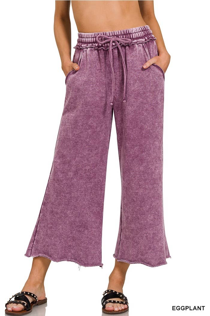 42POPS - Wholesale Pants - Women's - `.Washed Fleece Sweatpants With Pocket46