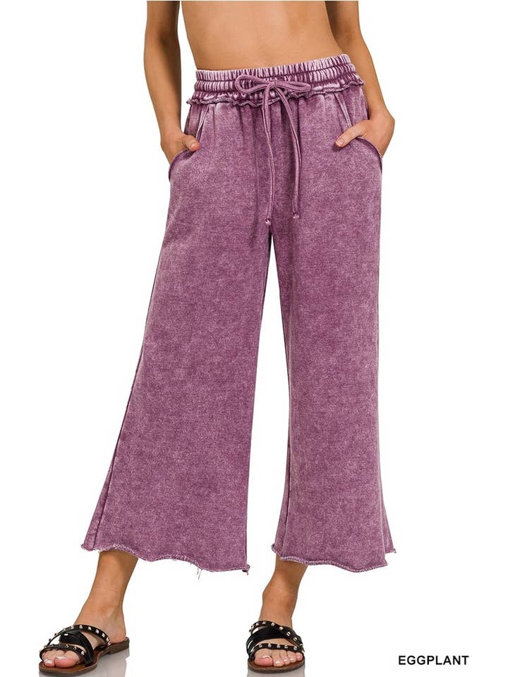 42POPS - Wholesale Pants - Women's - `.Washed Fleece Sweatpants With Pocket46