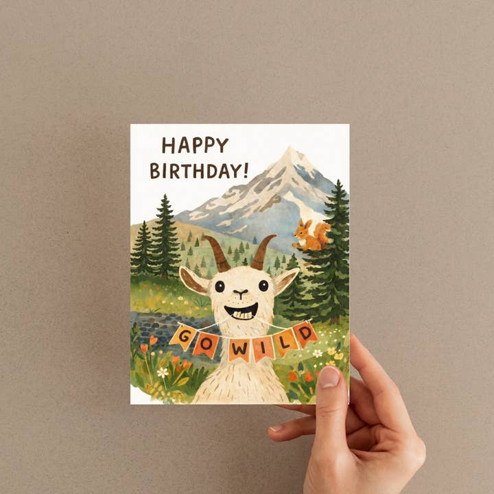 New Summits - Wholesale Birthday Card - Go Wild Birthday Card | Mountain Hiker Wilderness Card1