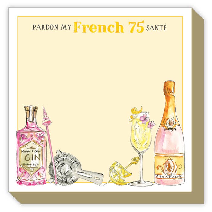 Bloc de notas Pardon My French 75 Luxe pintado a mano para venta al por mayor de RosanneBeck Collections