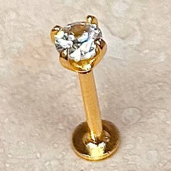 Gold Solitaire Labret for wholesale by Little Nell Jewellery