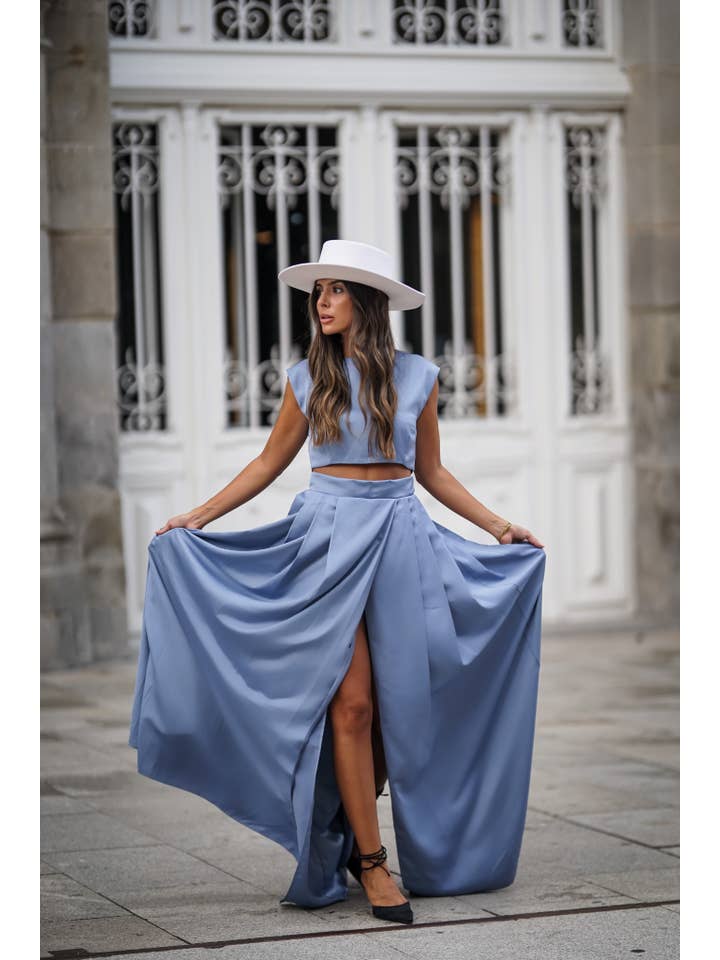 MAUÃŽ OFFICIAL Atelier - Wholesale Skirt - Women's - LONG BLUE SKIRT
