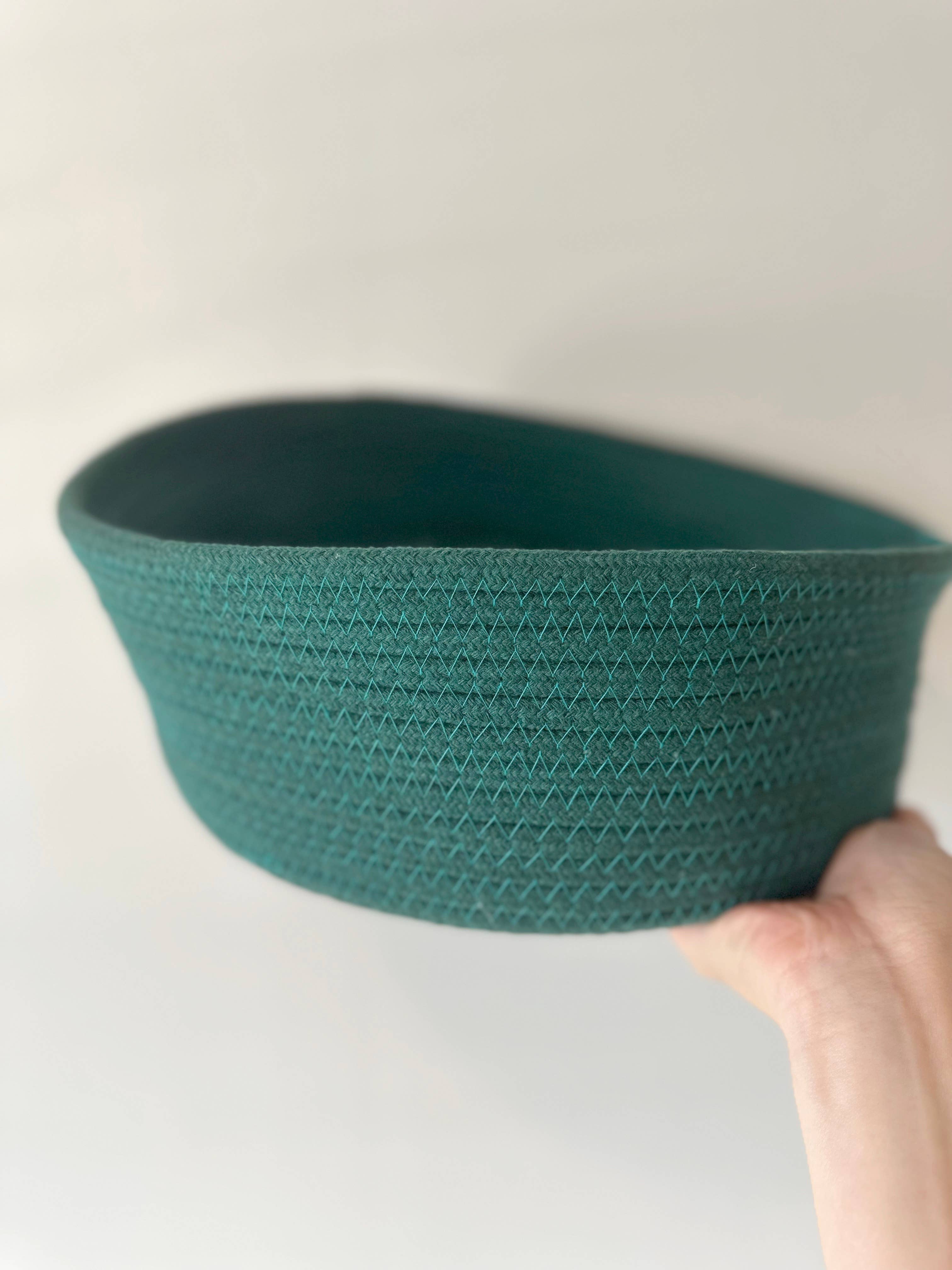 Monli Handcrafted Pet Toys - Venta al por mayor Cestas - Cesta de almacenamiento de cuerda de algodón reciclado: blanca, amarilla, verde3