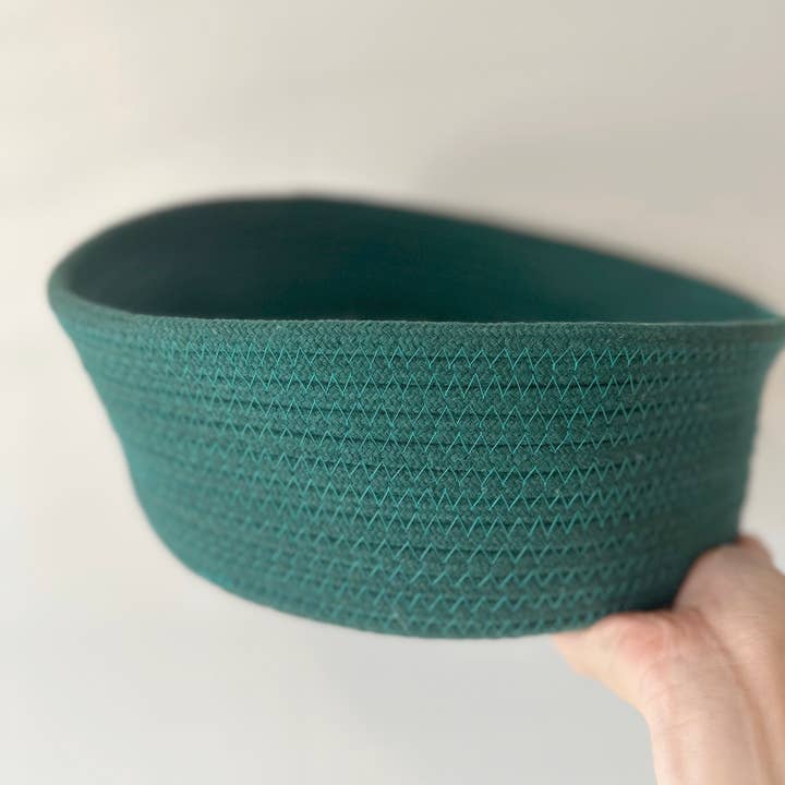 Monli Handcrafted Pet Toys - Wholesale Basket - Recycled Cotton Rope Storage Basket: White, Yellow, Green3